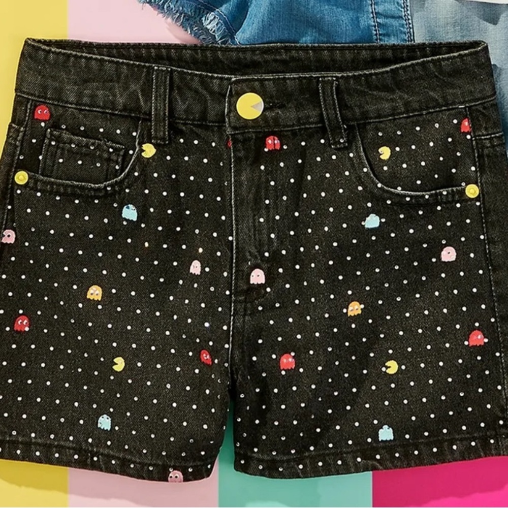 Justice Girls PAC-MAN Denim Shorts